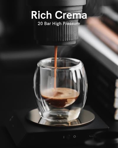 Outin Nano Portable Electric Espresso Machine,Travel Coffee Maker for Camping,Car Coffee Maker Self-Heating with USB-C, 12V, With Ground Coffee & NS Capsule for RV, Hiking, Office