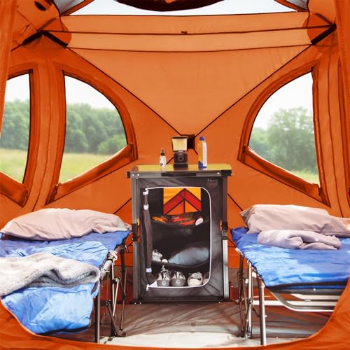 TIMBER RIDGE 4 Person Instant Pop Up Cabin Tent, Weather Resistant Camping Hub Tent, Easy Setup Portable Family Tent with Rain Fly and Carry Bag for Camping Hiking Outdoor Travel