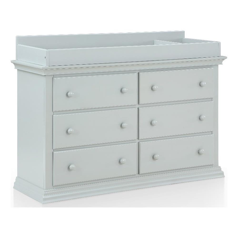 Suite Bebe Universal Double Dresser Gray - Fully assembled, Included Anti-Tip Kit, Six Spacious Drawers, Dresser for Nursery, Bedroom, Wooden Nursery Furniture