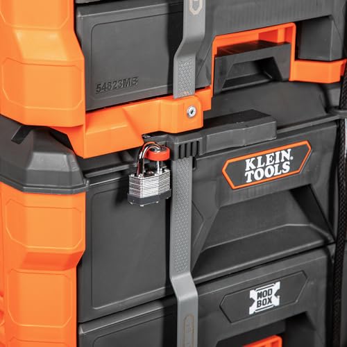 Klein Tools 54823MB MODbox 3-Drawer Toolbox, Modular Tool Storage System, Heavy-Duty Ball Bearing Slides, 24 Dividers, 50-Pound Capacity