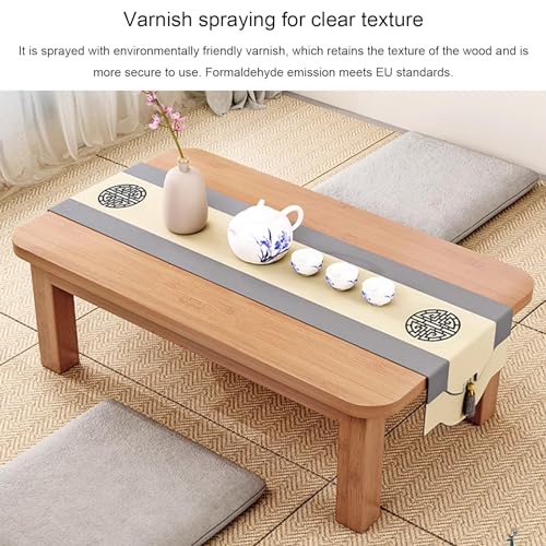 Japanese Tea Table, Bamboo Table for Bed Tray, Laptop Table Multifunctional Low Table, for Living Room, Dining Room, Tea