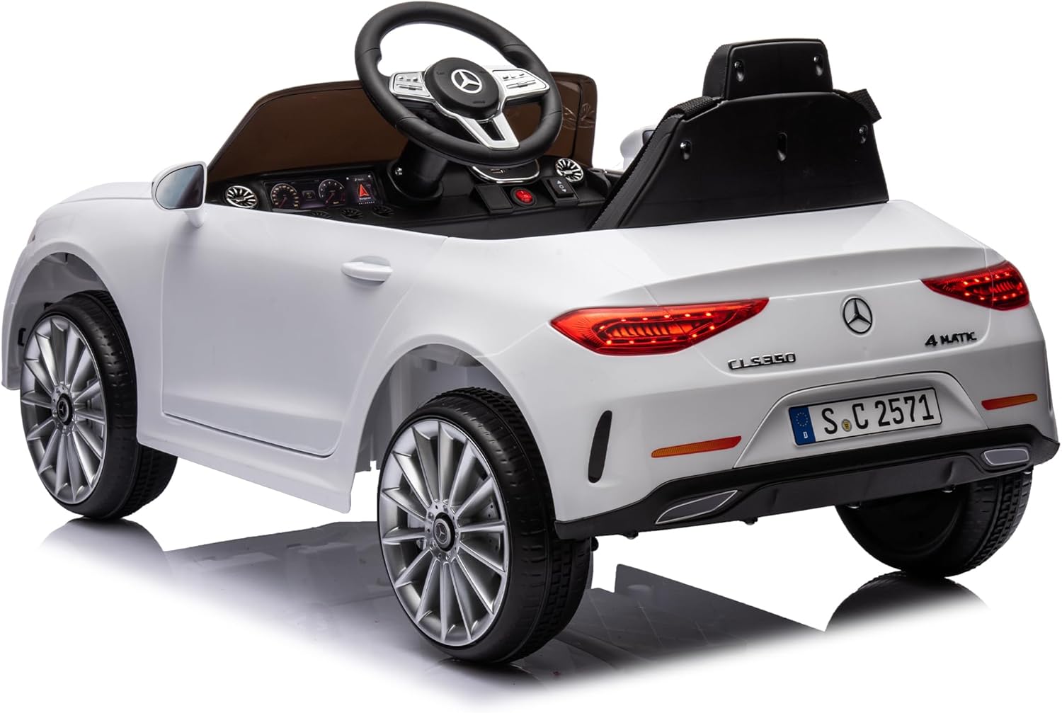 12v Battery Kids Ride on Electric Vehicles Cars Power Wheel Toy Mini Car for Age 1-6 Toddler Baby to Drive with Steering Remote Control Mercedes Benz Kid Car for Boys Girls - White