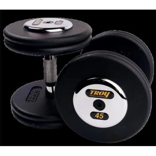 Troy Barbell Pfd-050c Black Troy Pro-Style Cast Dumbbells - Chrome Endplates - 50 lbs. - Sold as Pairs