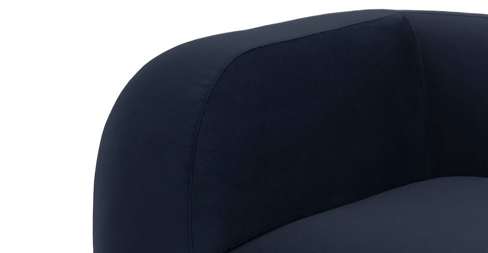 Blue Velvet Daybed, Black Metal Legs | Article Lupra Modern Furniture
