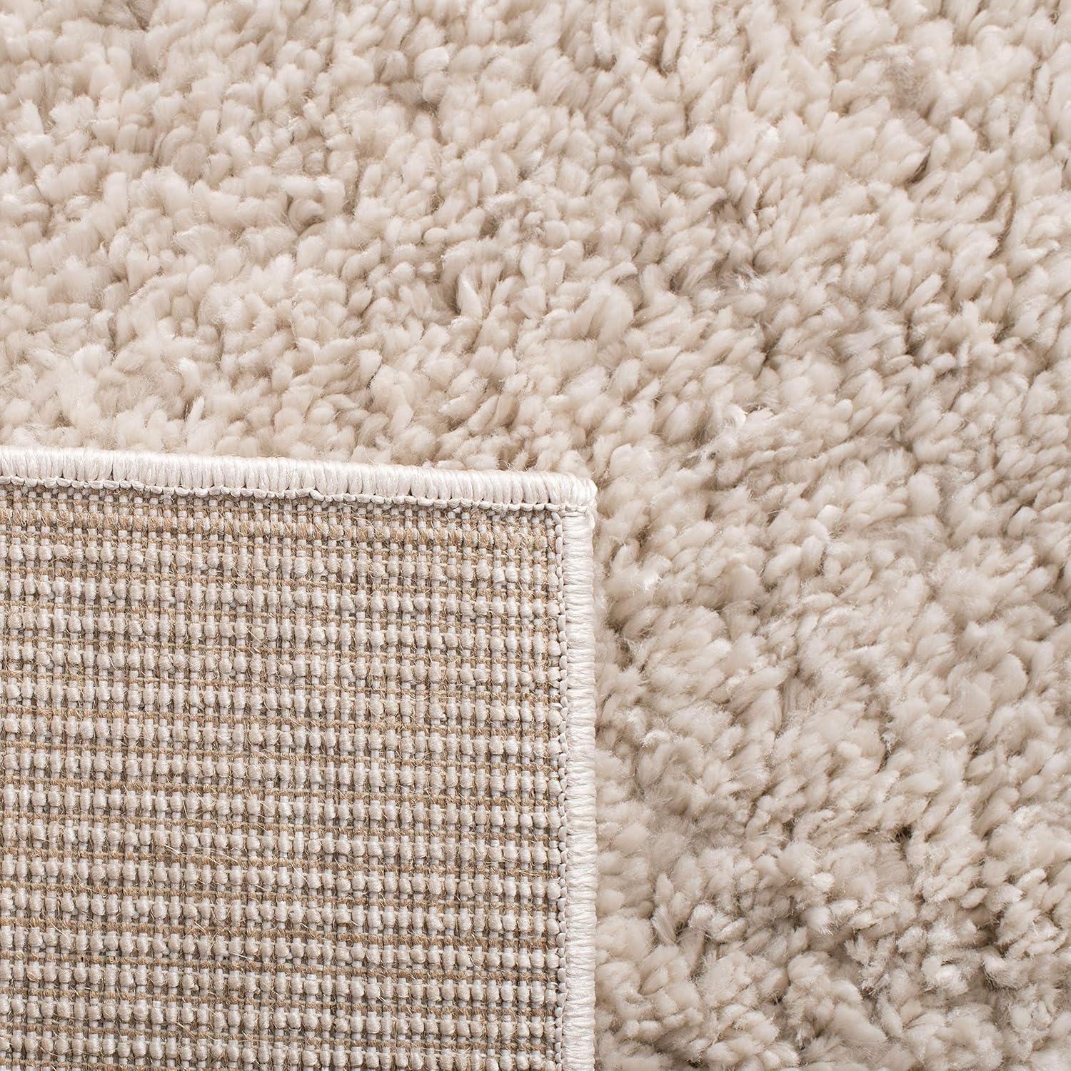 SAFAVIEH August Shag Collection X-Large Area Rug - 12' x 15', Beige, Solid Design, Non-Shedding & Easy Care, 1.2-inch Thick Ideal for High Traffic Areas in Living Room, Bedroom (AUG900D)