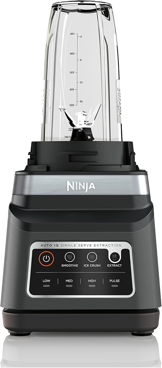 Ninja DB751A Pro Plus DUO Blender, 1400W, Auto-IQ, 3 Modes: Smoothies, Frozen Drinks, 72oz Pitcher, 2x24oz Cups, Pro Blades, Black/Stainless