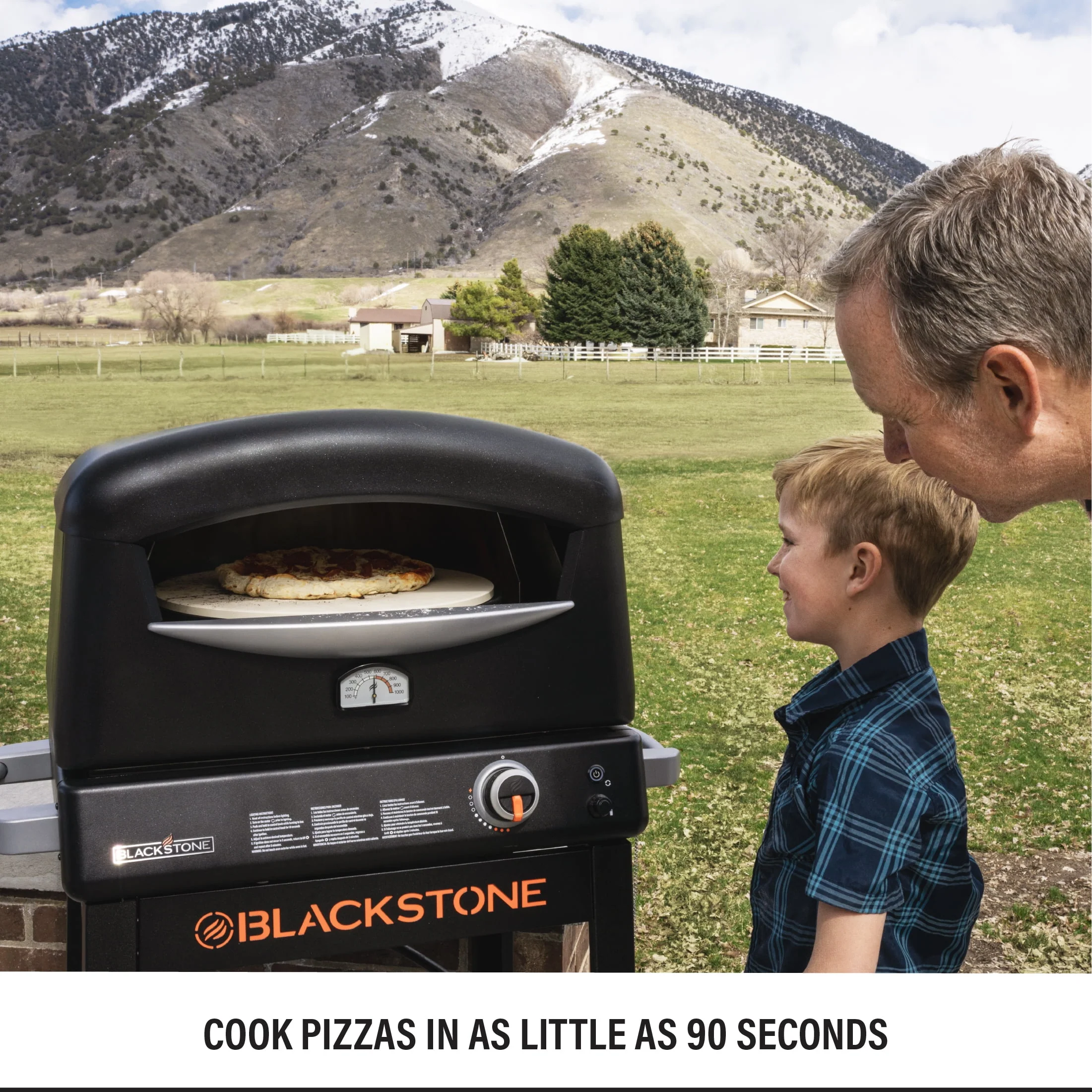 Blackstone Propane Pizza Oven with 16 Rotating Cordierite Stone and Mobile Stand