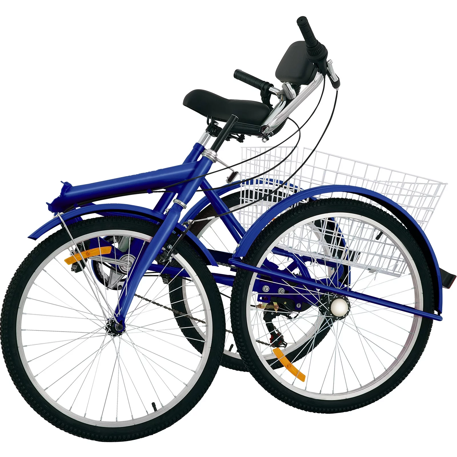 BENTISM Foldable Tricycle Adult 24'' Wheels Adult Tricycle 7-Speed 3 Wheel Bikes For Adults