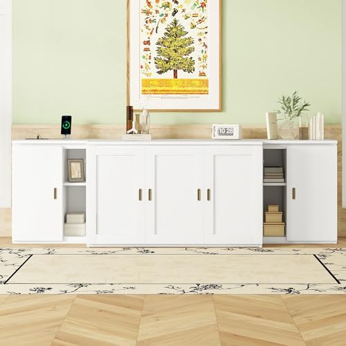Queen Size Murphy Cube Bed with Bookcase,Can Be Folded Into Cabinet with Storage Shelves and Doors/USB Ports for Guest Room Home Office,White