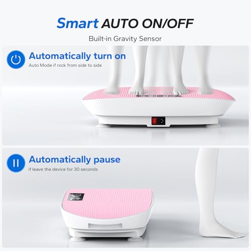 MERACH Vibration Plate Exercise Machine, Whole Body Workout Equipment for Women, Bluetooth and Silicone Pedal, Vibration Plate with Auto Mode, Vibrate Fitness Platform for Home
