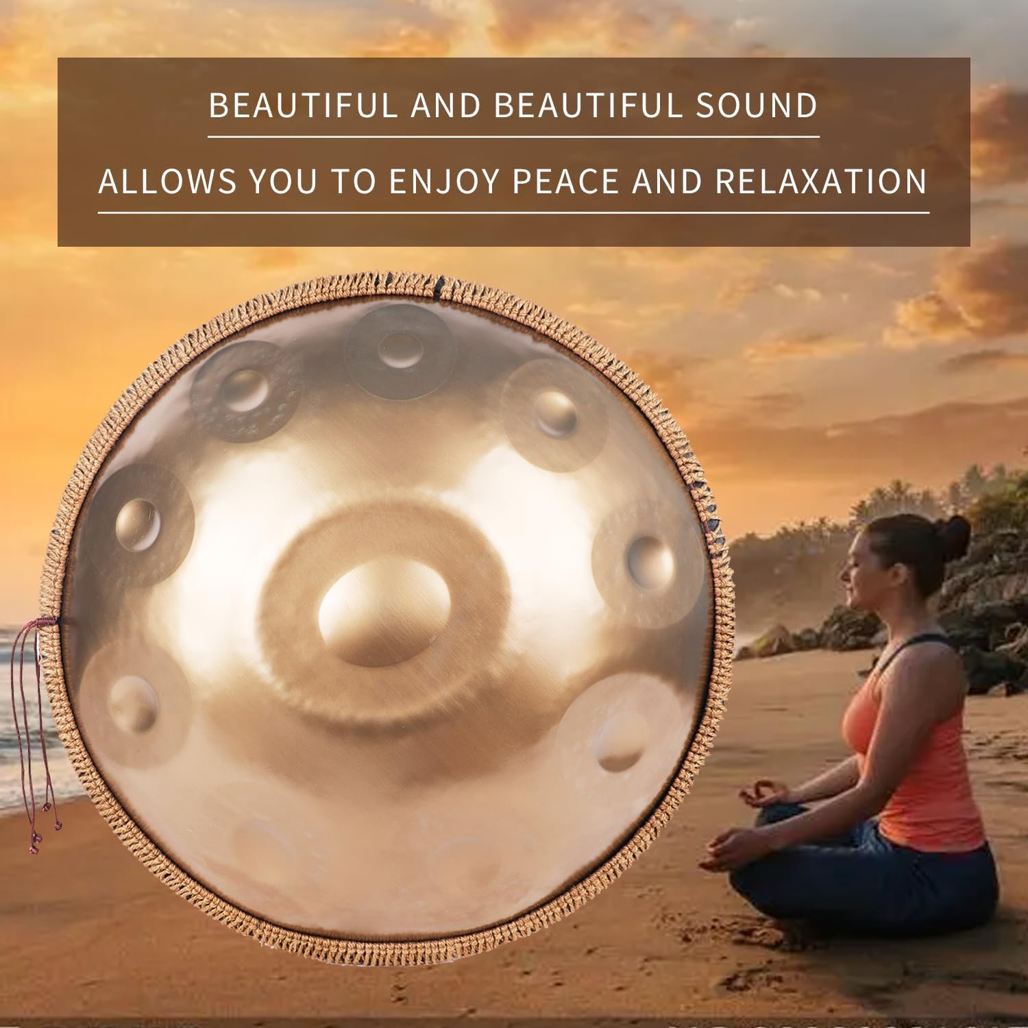 Handpan drum 22 inches 10 notes 432 Hz steel drums Hand pan percussion instruments for adults carry bag