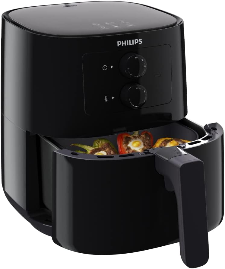Philips Kitchen Appliances Philips Essential Compact 1.8lb/4.1L Capacity Airfryer with Rapid Air Technology, Easy Clean Basket, Black- HD9200/91