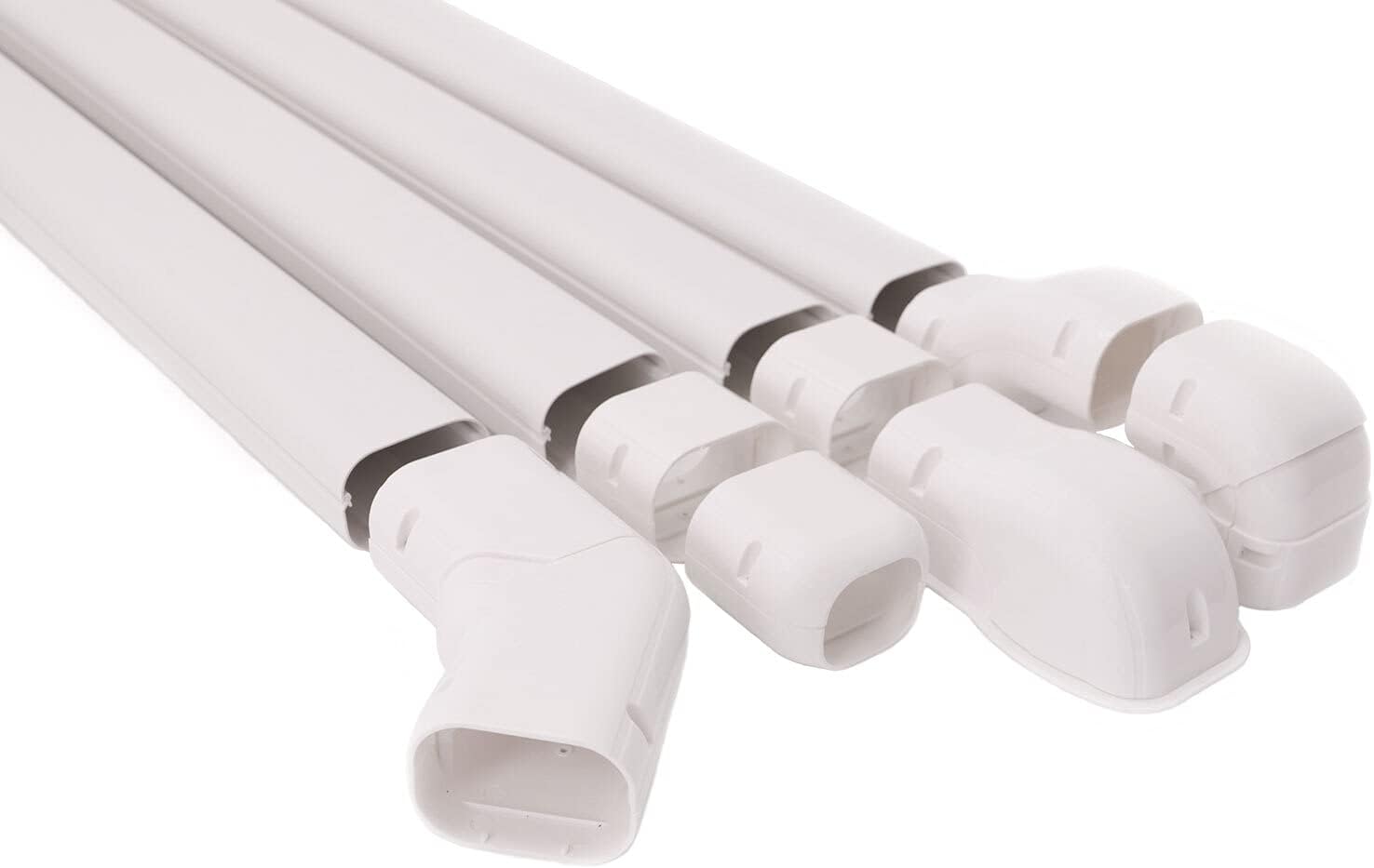 HVAC Premium PVC Decorative Line Cover Universal Set for Ductless Mini Split Air Conditioners - Pipe Cover - 4" Diameter -Beige