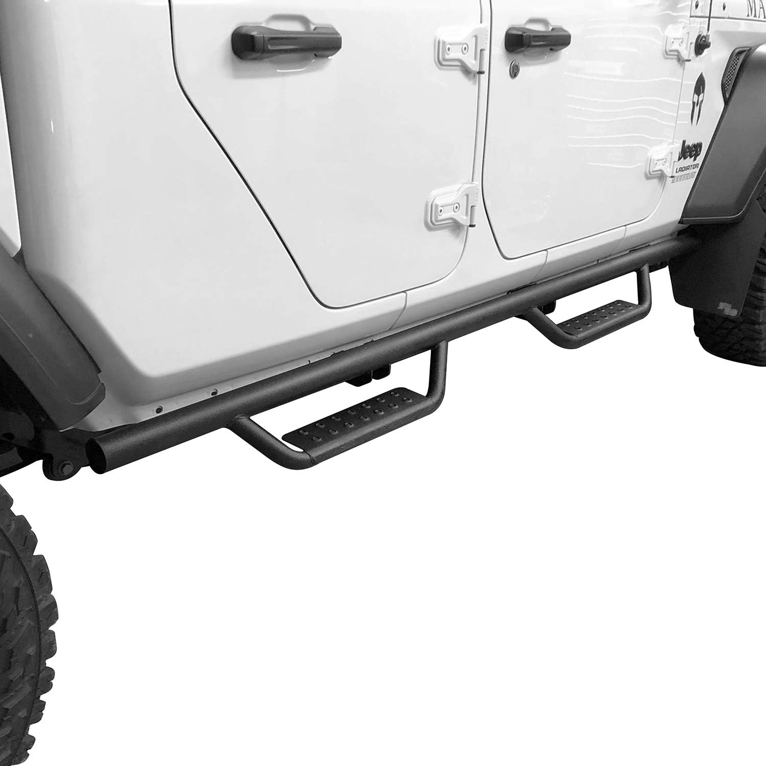 V8 GOD Gladiator Side Step Running Board Side Rail Tubular Nerf Bar Rock Slider Compatible with Jeep Gladiator JT 2020 2021 2022 Sport | Sport S | Overland | Rubicon | Rubicon Launch Edition