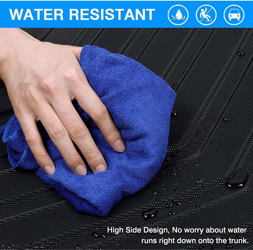 Cartist Custom Fit for Cargo Liner 2018-2022 Wrangler JL 4 Door Unlimited with Subwoofer 3D Trunk Floor Mat Anti-Slip (Not for JK , Not for 2DOOR, Not for 4xE Models) Pack of 2