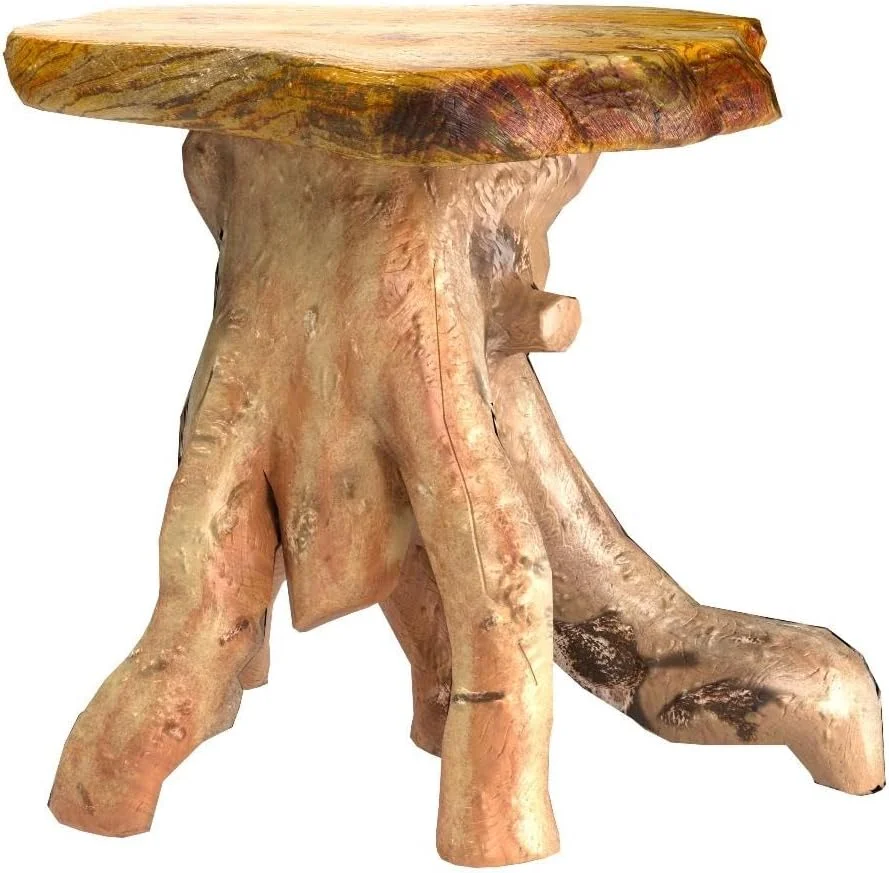 YINCHEN Tree Stump Side Table, Live Edge Stool, Natural Edge Wood Side Table, Accent Table, 19" Tall