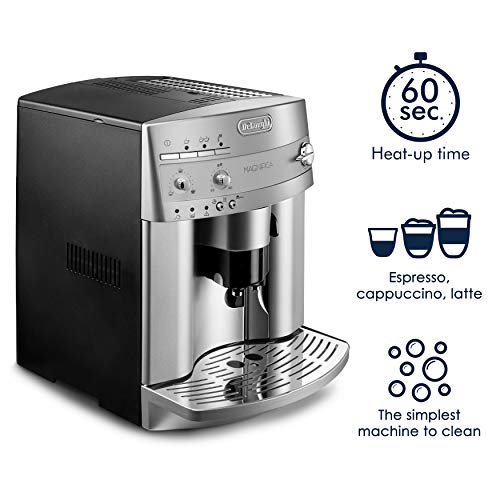 De'Longhi Magnifica Evo Automatic Espresso & Coffee Machine with Auto Milk Frother, Built-in Grinder & Auto-Clean Function - For Latte, Cappuccino, Americano, Iced Coffee, ECAM29084SB , Silver