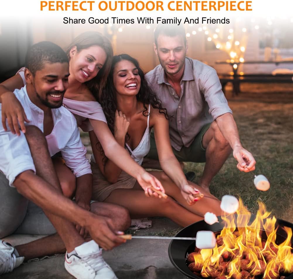 Camplux Portable Propane Gas Fire Pit, FP19AL Outdoor Fire Bowl with Cover and Carry Kit, Auto-Ignition 19 Inch Diameter 52,000 BTU
