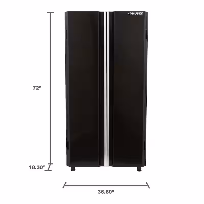 Ready-to-Assemble 24-Gauge Steel Freestanding Garage Cabinet in Black (36.6 in. W x 72 in. H x 18.3 in. D)