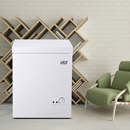 KRIB BLING Deep Freezer, Chest Freezer for Daily Usage， Top Door Opened Freestanding Chest Freezer, White