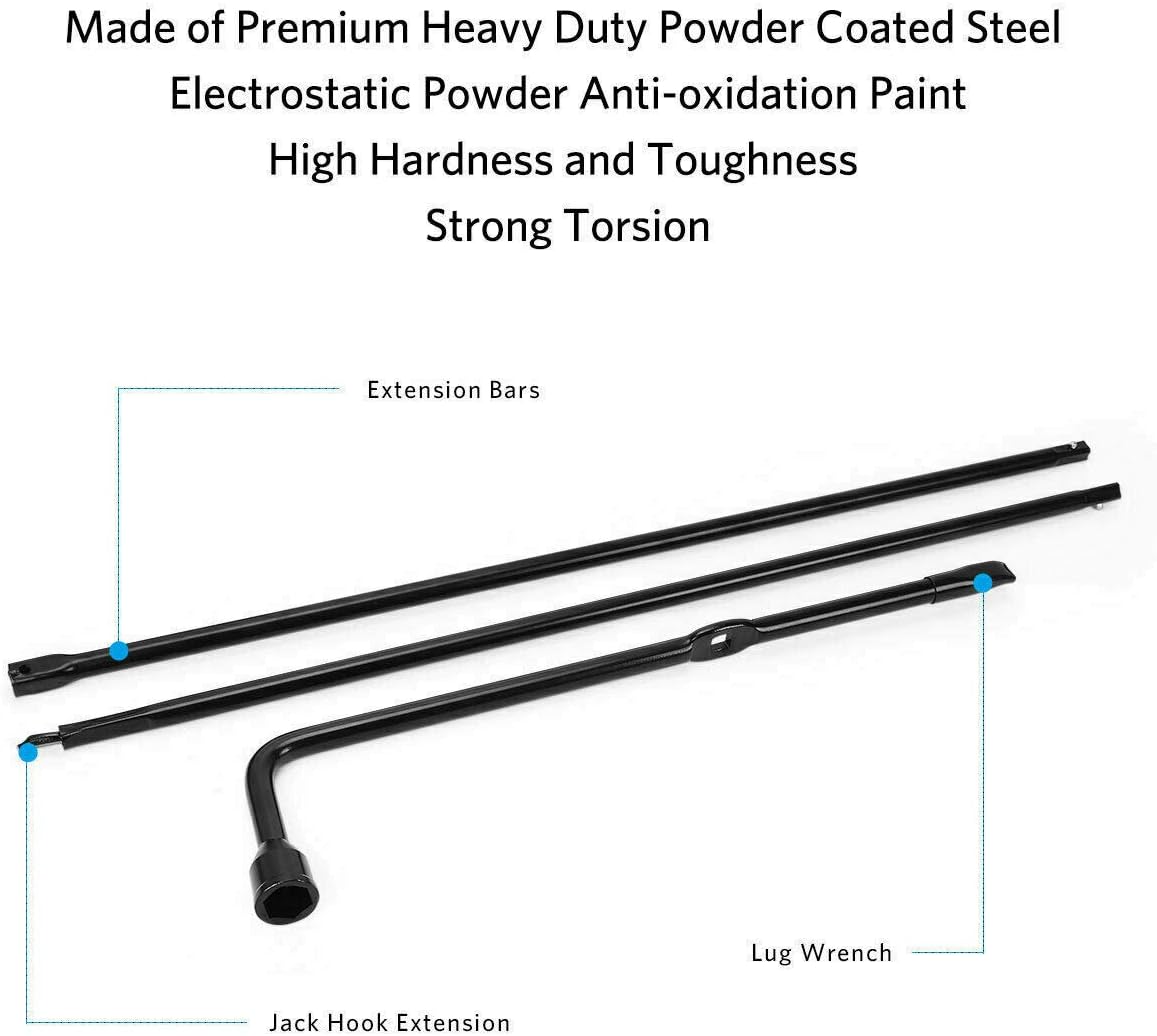 Truck Spare Tire Tool Kit Iron Replacement for Ford F-250 F-350 F-450 F-550 Super Duty (2003-2007) & Scissor Car Jack 2 Ton/105-385mm Capacity