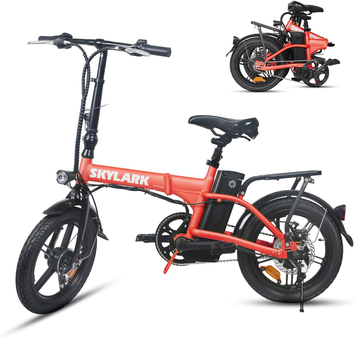 NAKTO Electric Bike Folding Ebike for Adults 350W City Electric Bicycle, Removable 36V 10AH Battery 40Miles Range 20MPH, Portable Commuting Electric Bicycle with Charger 4 Colors ebike