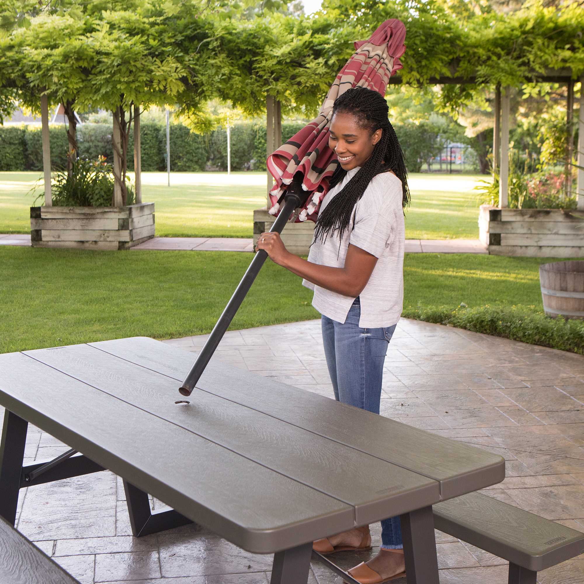 Lifetime 6-Foot W-Frame Folding Picnic Table, 60233