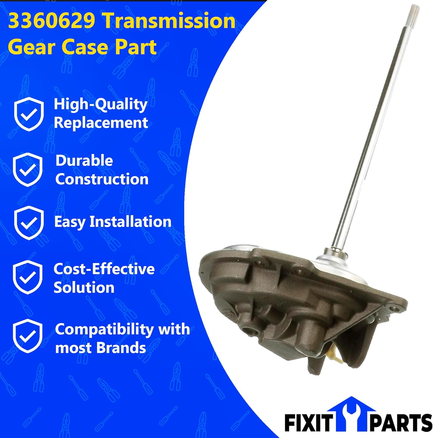 UPGRADED FIXIT PARTS 3360629 Transmission Gear Case Part for Whirlpool, Kenmore, KitchenAid, Maytag, Roper, Admiral, Amana, Crosley, Estate, Inglis washers.