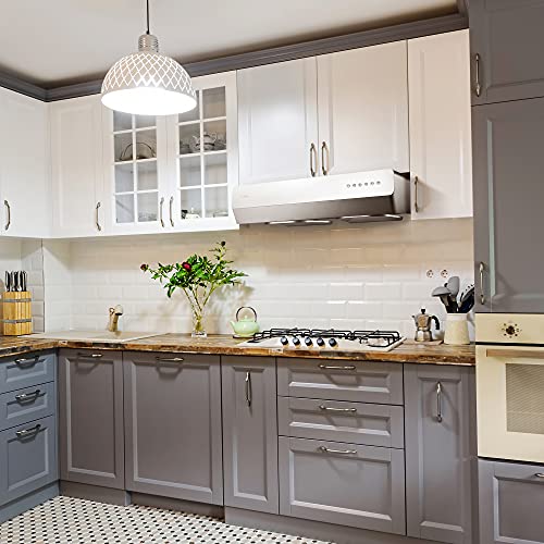 FOTILE Pixie Air Stainless Steel Under Cabinet Range Hood, 850 CFMs Kitchen Over Stove Exhaust Vent with LED Lights Dual AC Motors, Motion Control and Touchscreen