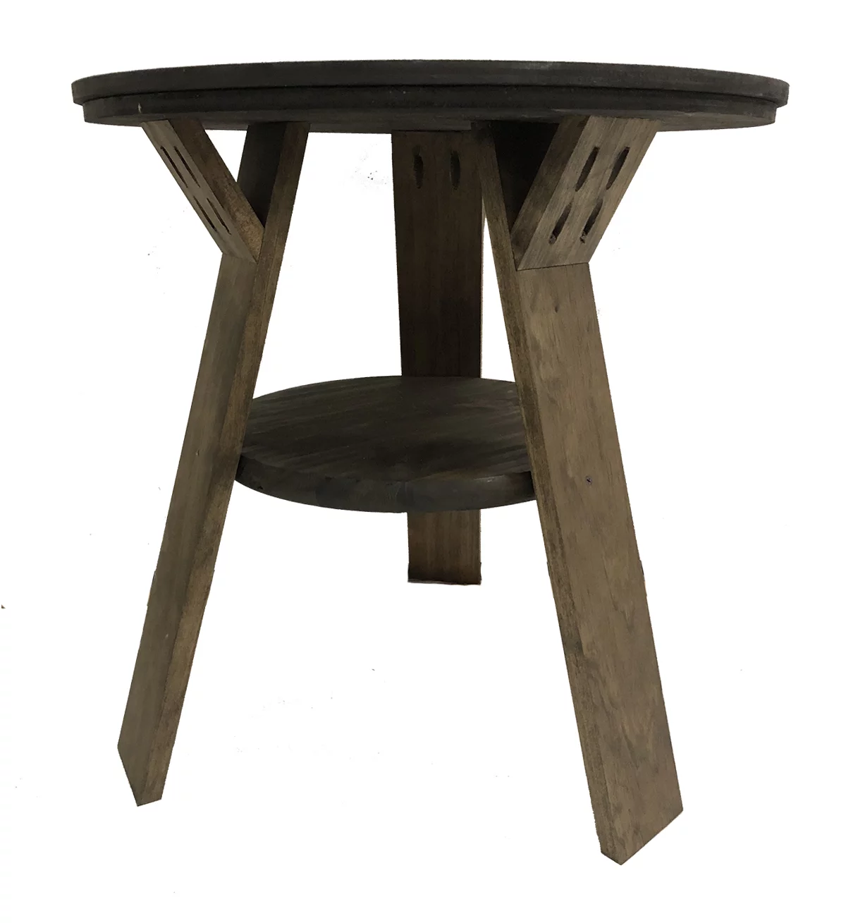 Thin Red Line Fire Department American Flag Pub Side Table with Shelf for Bar 22 Inches Tall