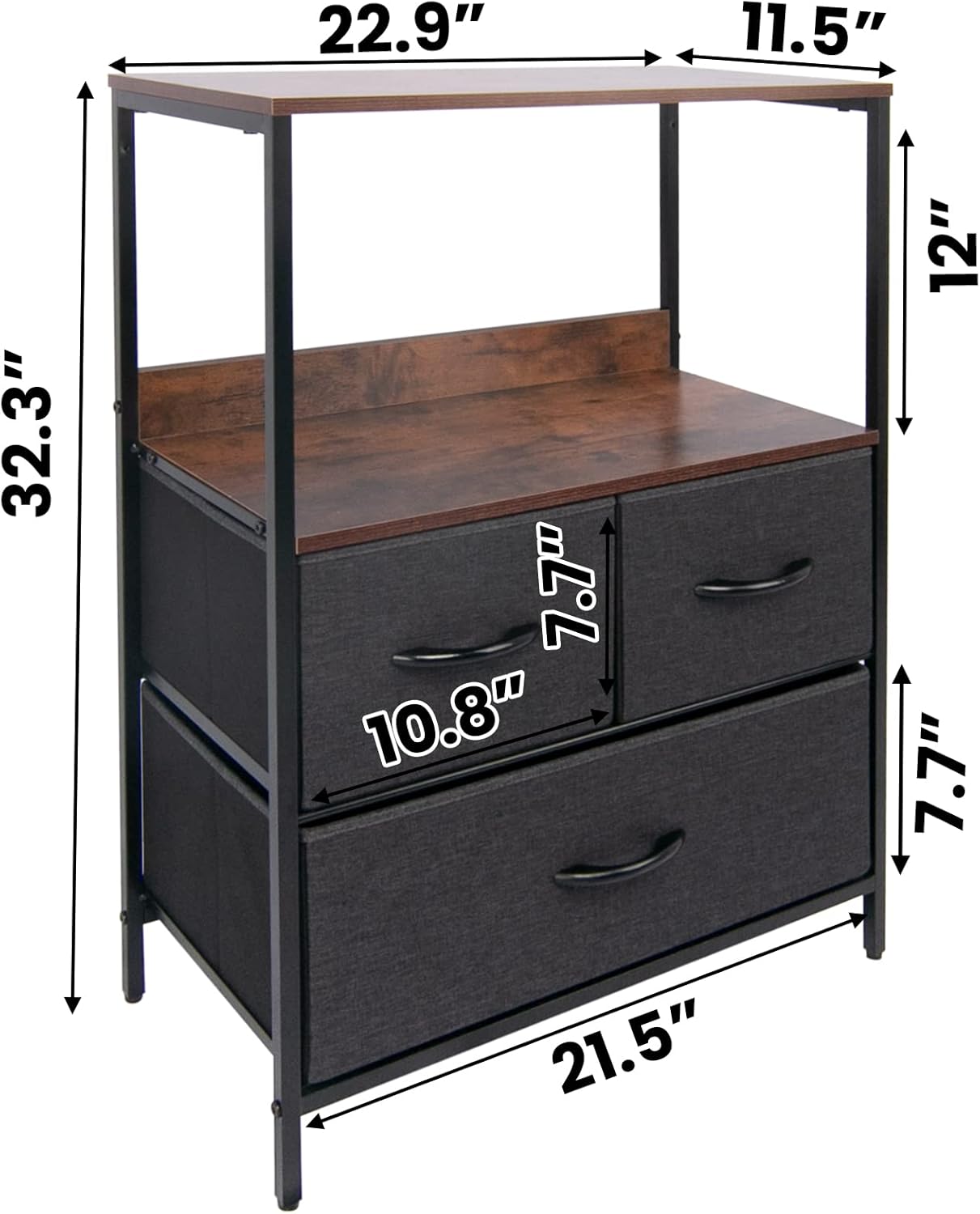 CONNOO Large Storage Dresser Unit, Wide Standing Fabric Dresser Room Organizer Cabinet for Bedroom, Hallway, Entryway, Closet, Nursery, 5 Removable Drawers Storage Tower, Wooden Top & Easy Pull Handle