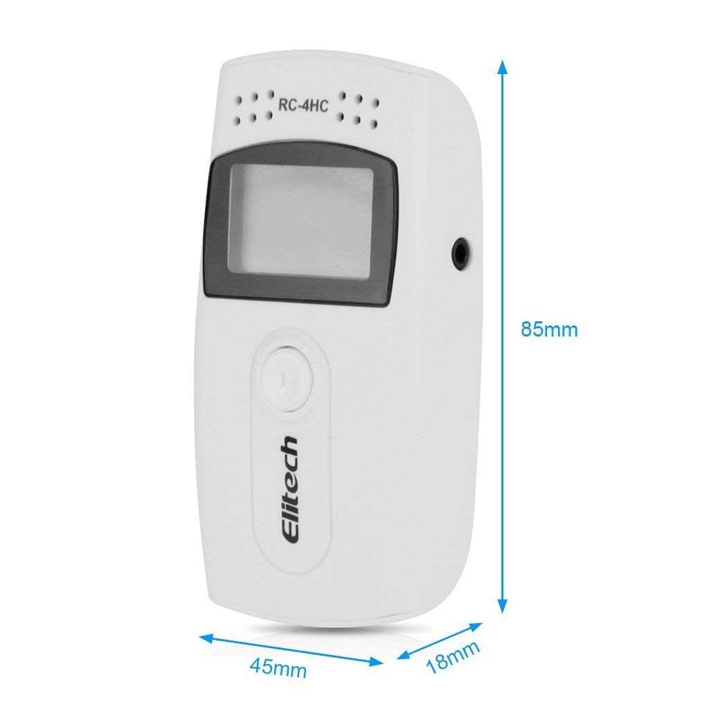Elitech RC-4HC Temperature Humidity Data Logger (Range: -22°F to 140°F) Pack of 2 Nos Along with Calibration Certificate