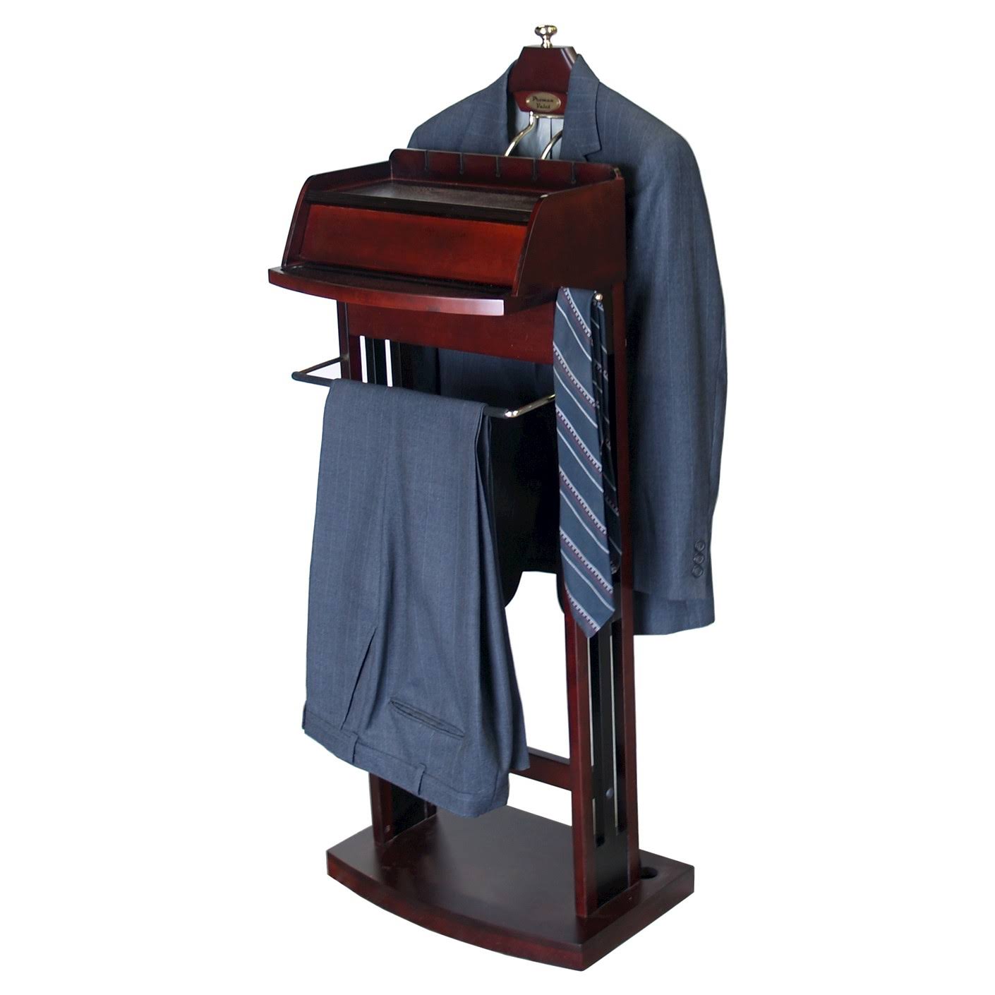 Proman Products Excalibur Wardrobe Valet, Dark Mahogany