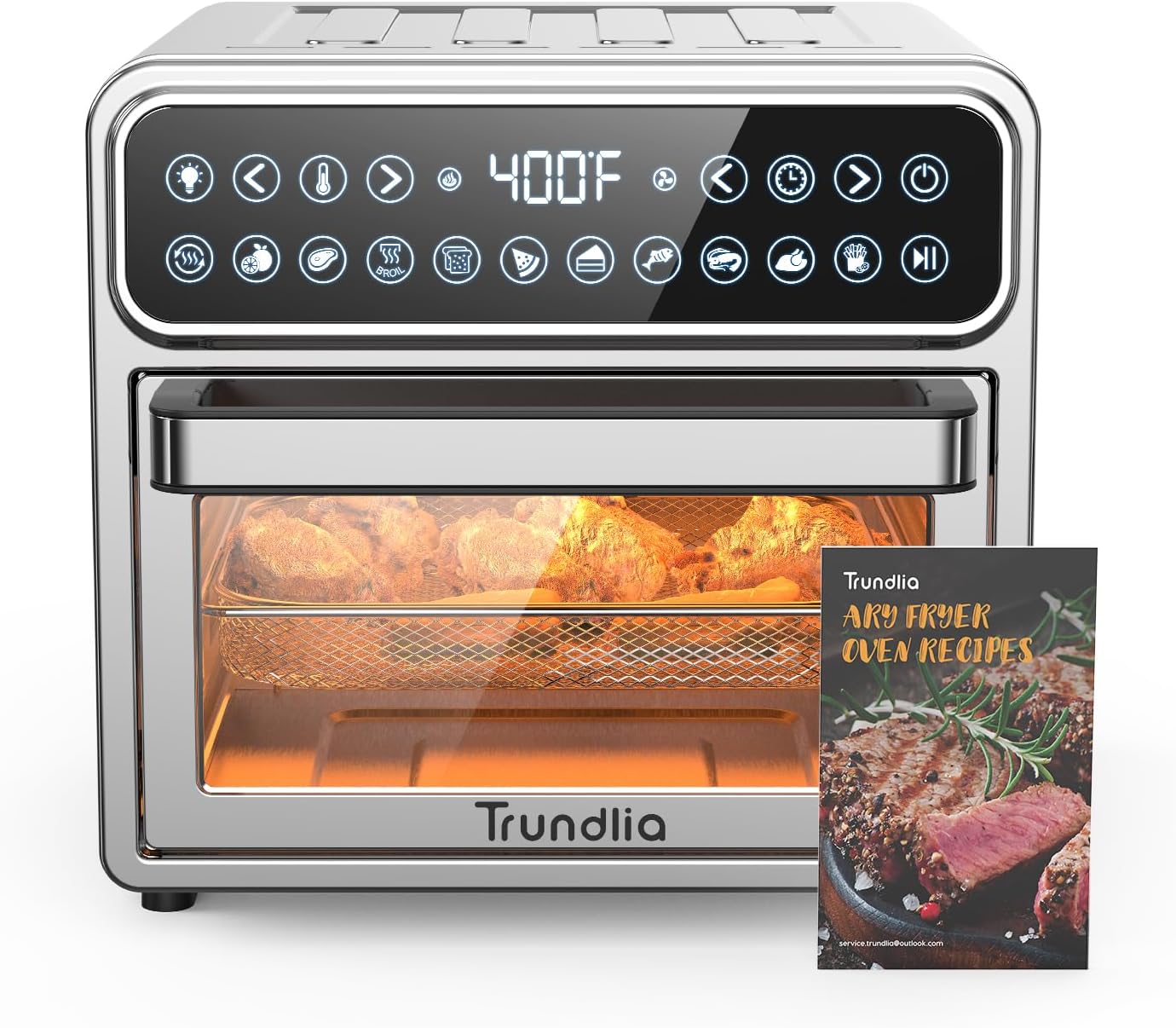 11-in-1 Air Fryer Oven 13QT Stainless Steel Air Fryer - Airfryer Combo Oven 1500W Large Capacity Multifunction Toaster Oven with Recipe & 6 Accessories ETL Certified (13QT)
