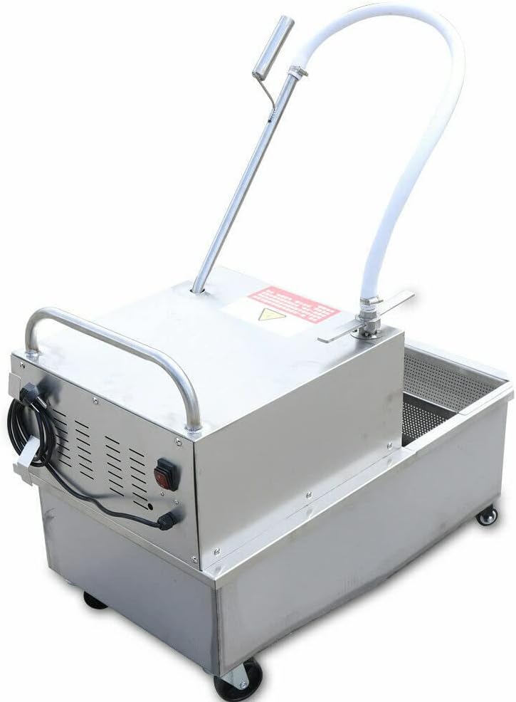 Fryer Oil Filter, 55L Large Capacity Commercial Fryer Oil Filter Cart Machine With Oil Unloading Valve, Portable Kitchen Oil Filter System With Universal Casters For Fried Food Production