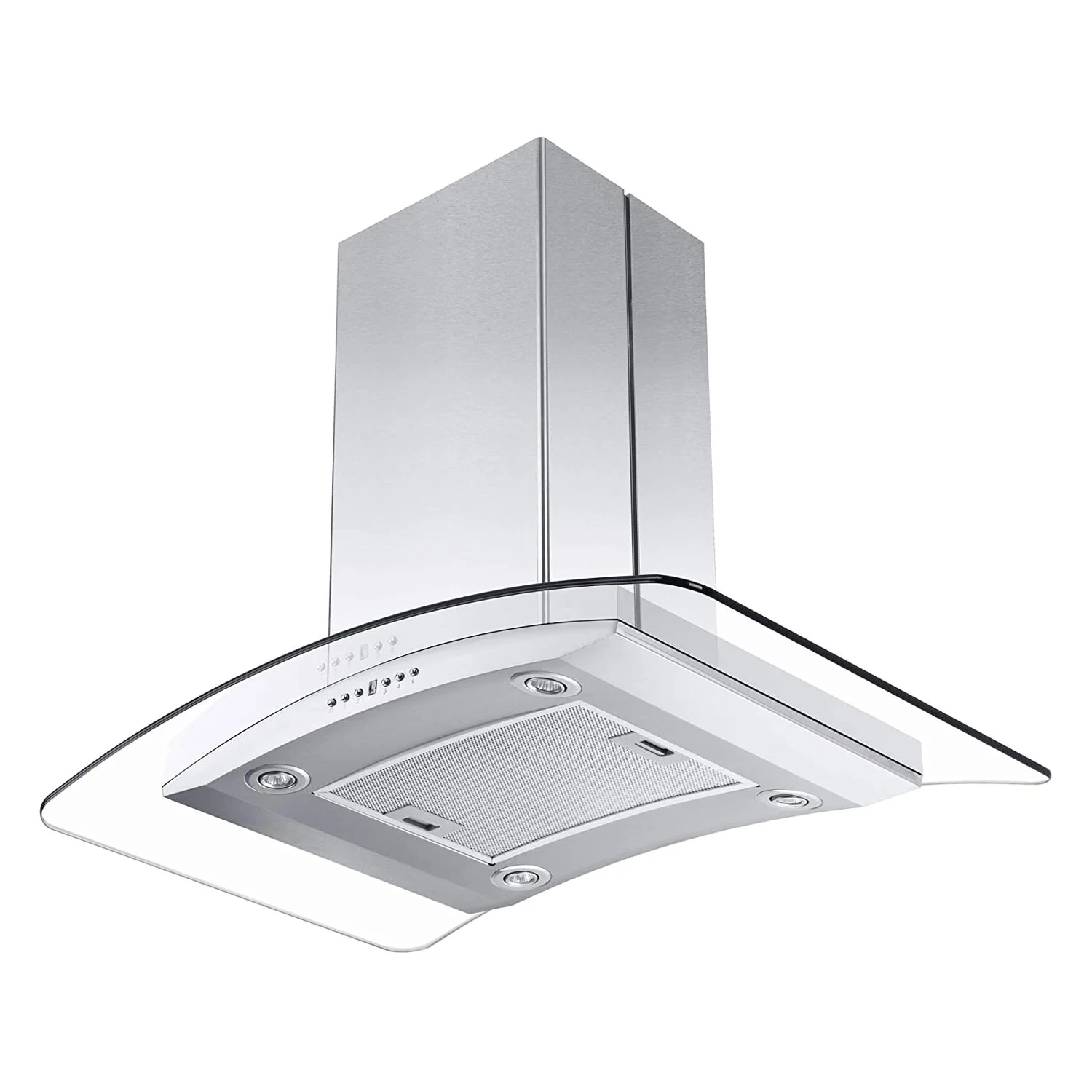 ZLINE 36" Island Ceiling Mount Range Hood w/ LED Lights, Stainless Steel & Glass