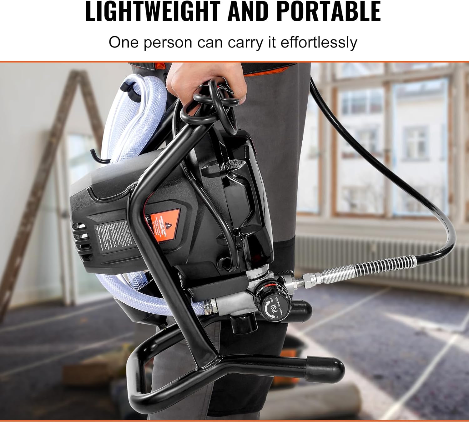 VEVOR Stand Airless Paint Sprayer, 3000PSI 750W Efficient Electric Airless Sprayer,for Home Interior and Exterior Furniture and Fences, Handheld Paint Sprayers, Fine and Even Painting Effect