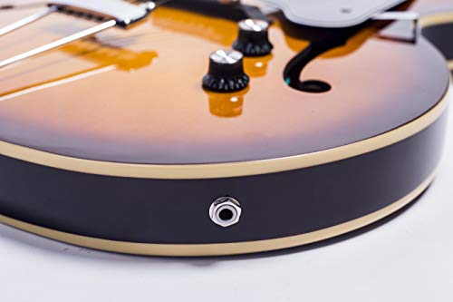 GROTE Jazz Electric Guitar Hollow Body Chrome Hardware P90 pickup (RED)
