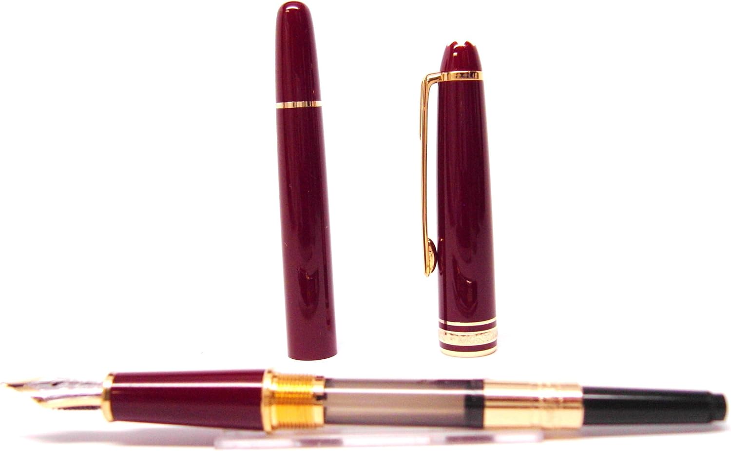 Montblanc Meisterstuck Bordeaux Resin Classique Medium Point Fountain Pen - MB144R