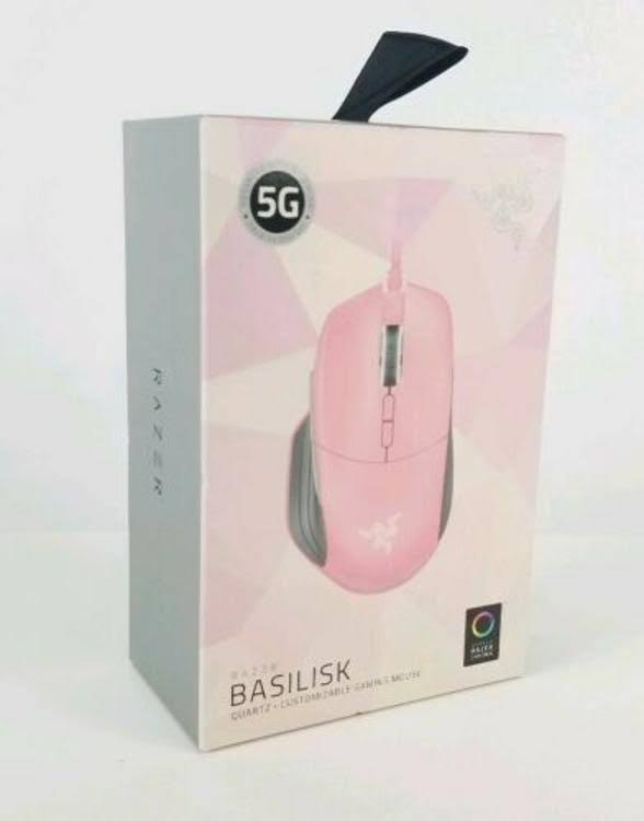 Razer - Basilisk Wired Optical Gaming Mouse with Chroma Lighting - Quartz Pink