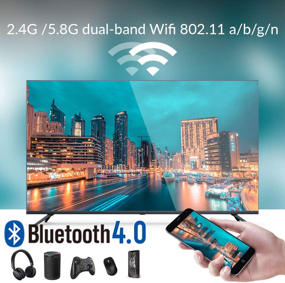Android TV Box 11.0, Smart TV Box RK3318 2GB 16GB Support 2.4G 5.8G WiFi Bluetooth 4.1 with Mini Backlit Keyboard Ethernet LAN 3D 4K Video Android Box Set Top TV Box Pack of 2
