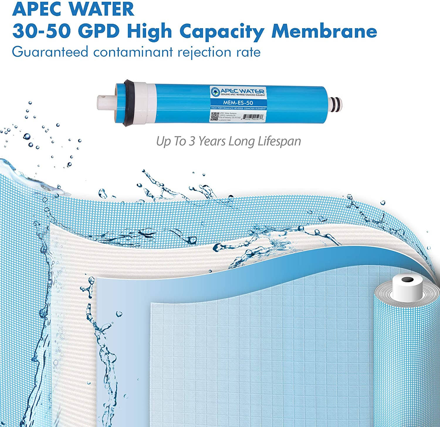 APEC Filter-max-es50 50 GPD High Capacity Complete Replacement Set for Essence Series REVERSE Osmosis Water Filter System