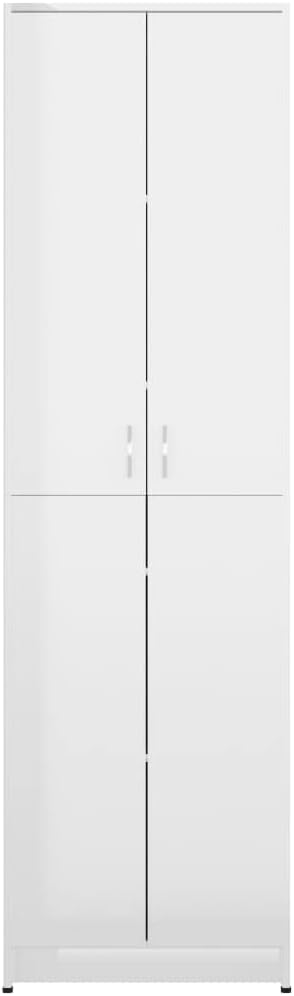 Hallway Wardrobe High Gloss White 55x25x189 cm Engineered Wood with Overall Dimensions: 55 x 25 x 189 cm (W x D x H)