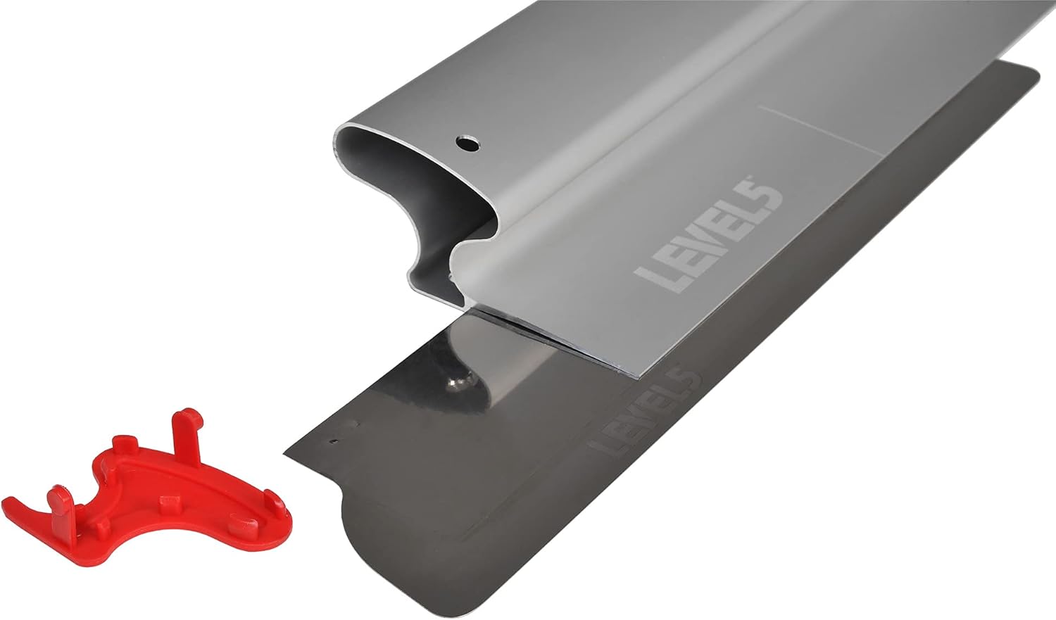 LEVEL5 Ultimate Skimming Blade Set | LEVEL5 | Smoothing/Knockdown Drywall Knife | Extruded Aluminum & European Stainless Steel Construction | High-Impact End Caps | 5-445