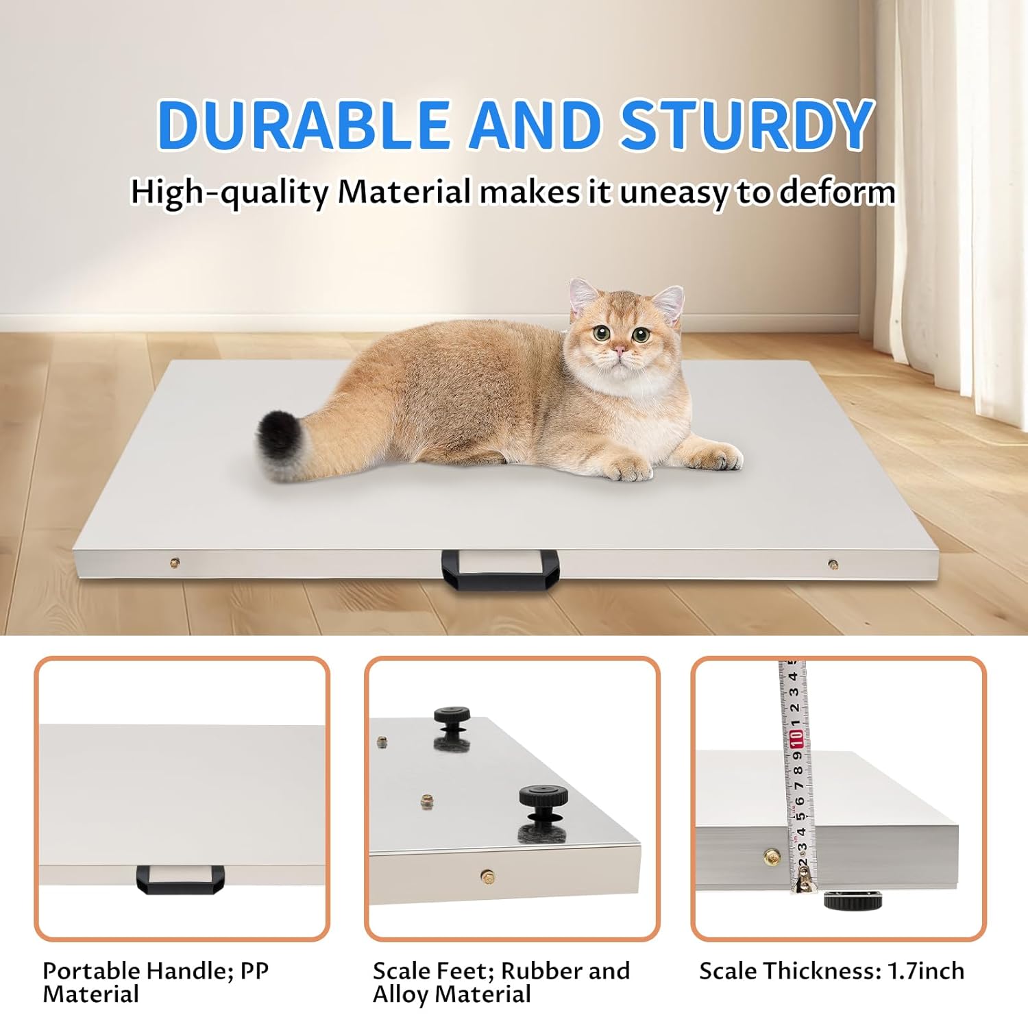 Veterinary Scale-Digital Pet Scale-Max 660lbs Digital Livestock Scale, Heavy Duty Postal Scale Pet Scale Dog Scales with Power Adapter for Vet Animal Pet Cat Dog