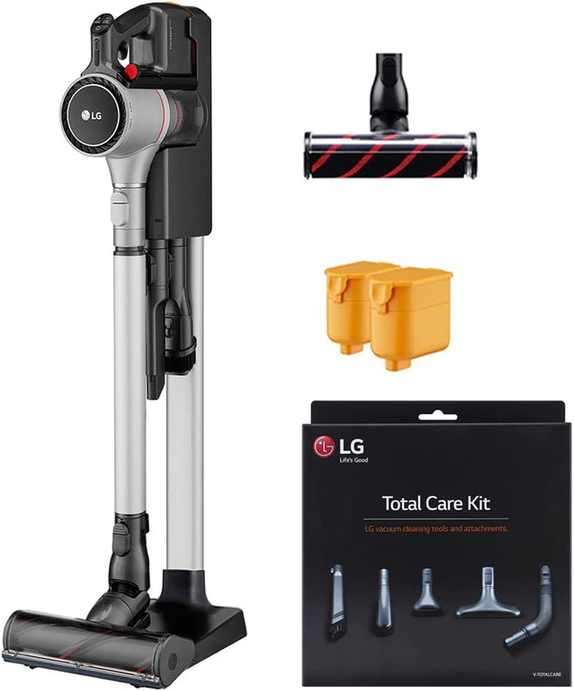 LG A925KSM CordZero A9 Kompressor Stick Vacuum, Matte Silver Bundle V-Totalcare Vacuum Cleaning Tools and Attachments