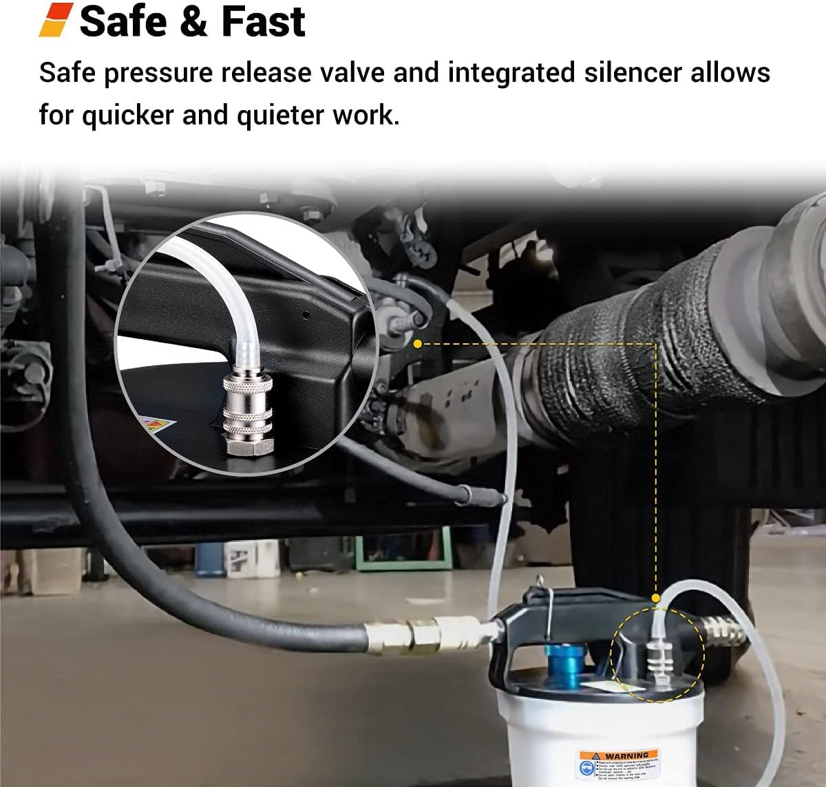 EWK Patented 2L Pneumatic Vacuum Brake Bleeder Fluid Pump with Bleeding Hose