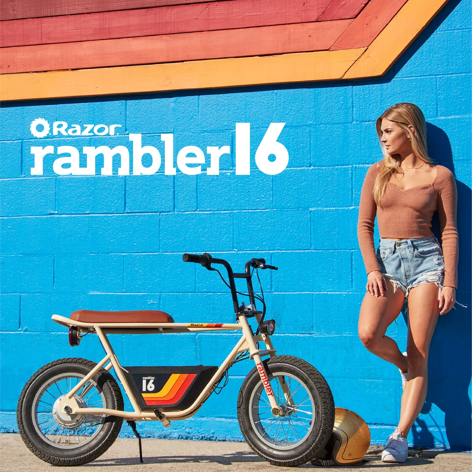 Razor Rambler 16 – 36V Seated Electric Scooter, up to 15 mph, Retro Style Minibike for Teen & Adult