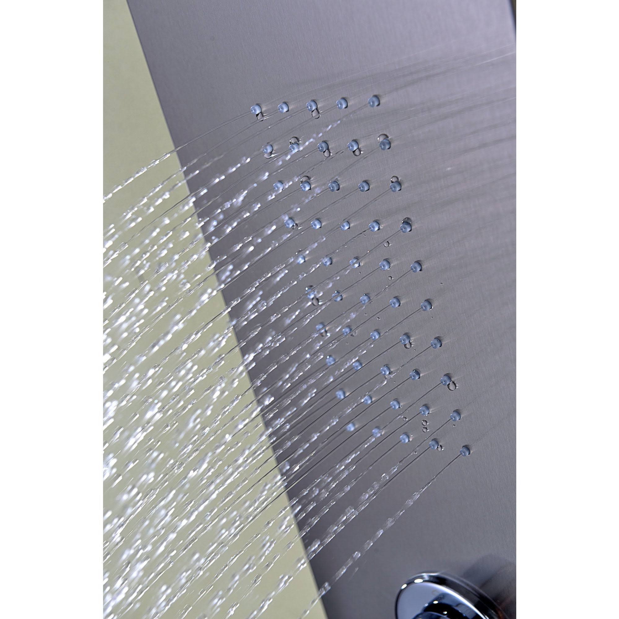 Anzzi SP-AZ024 Arc 64 in. 2-Jetted Shower Panel with Heavy Rain Shower and Spray Wand in Brushed Stainless Steel