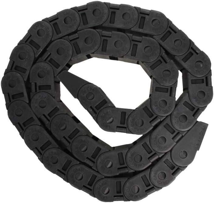 Fielect Drag Chain Cable Carrier Open Type with End Connectors R100 35X100mm 1 Meter Plastic for Electrical CNC Router Machines Black 1Pcs